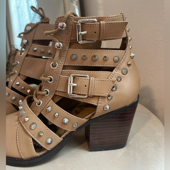 Sam Edelman Elana/Camel/Tan Pointed/LaceUp/Western Booties - Picture 2 of 12